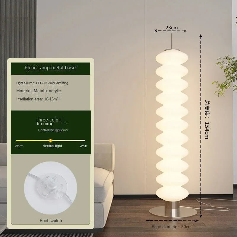 Afralia™ Cream Sugar Gourd Floor Lamp for Elegant Living Room and Bedroom Ambience