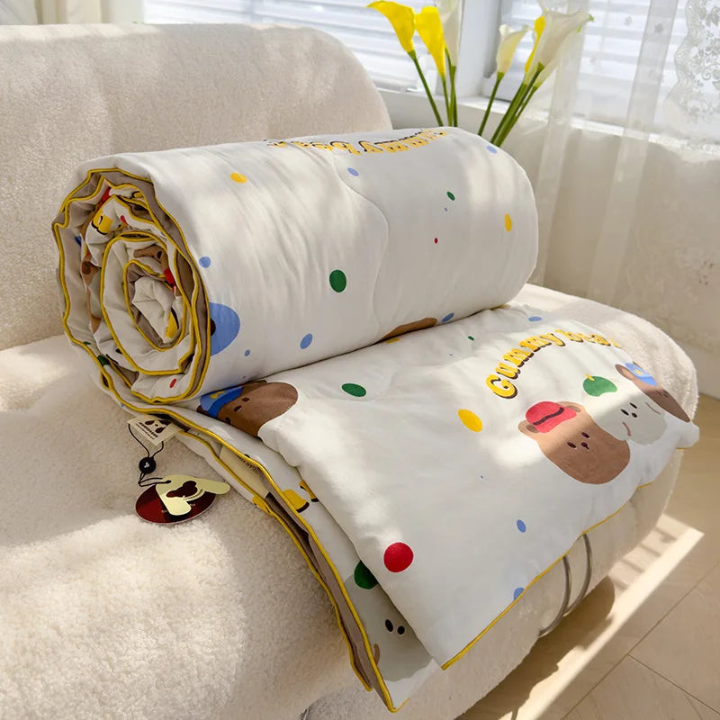 Afralia™ Lightweight Double Gauze Summer Quilt - Soft & Breathable Soya Fibre Fill