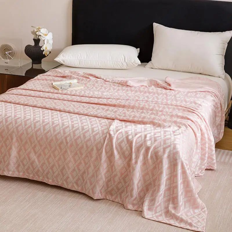 Afralia™ Bamboo Fiber Summer Blanket - Single Double Bed Air Conditioning Lightweight Blanket