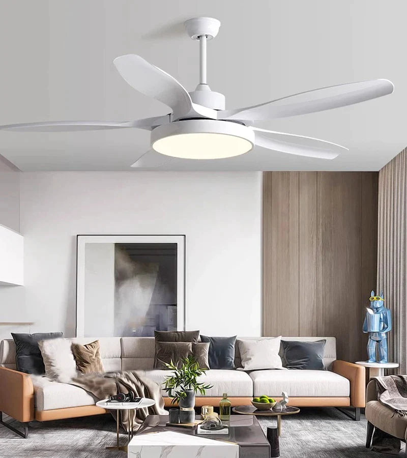 Afralia™ Modern Simple 60" LED Ceiling Fan Chandelier with Remote Control