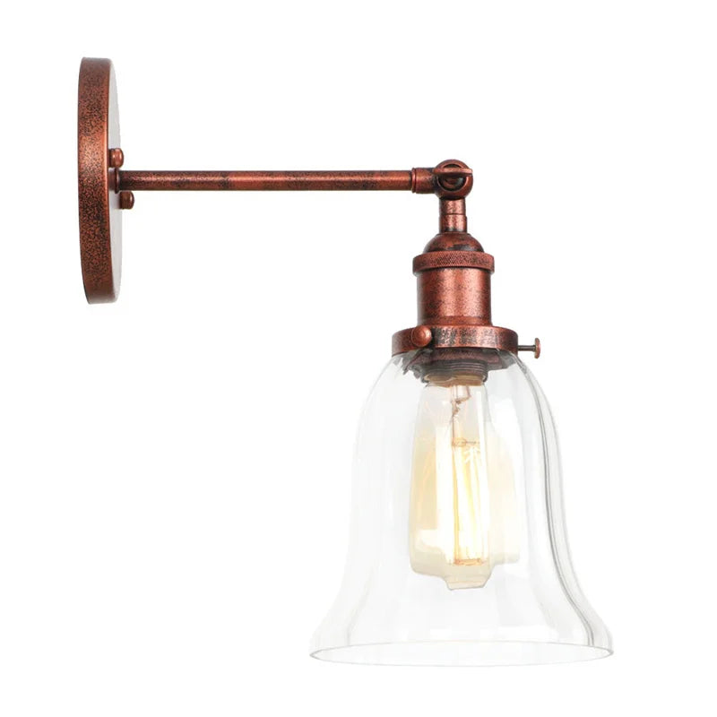 Afralia™ Rustic Clear Glass LED Wall Light Fixture Industrial Style for Home Decor