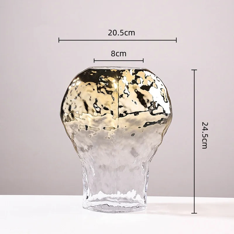 Afralia™ Golden Geometric Glass Vase Hydroponics Terrarium Home Decoration Accessories