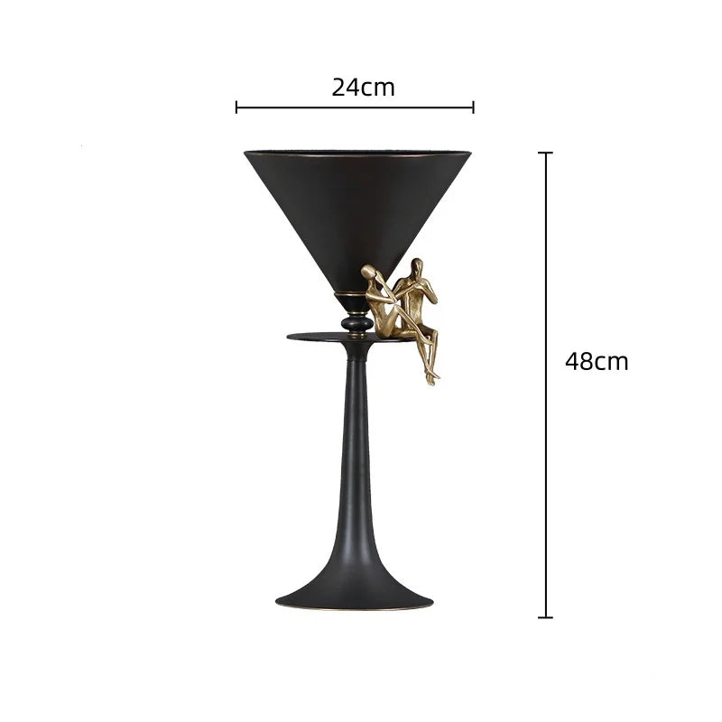 Afralia™ Bronze Flower Vase: Metal Handicrafts Geometric Art Home Decor Bottle