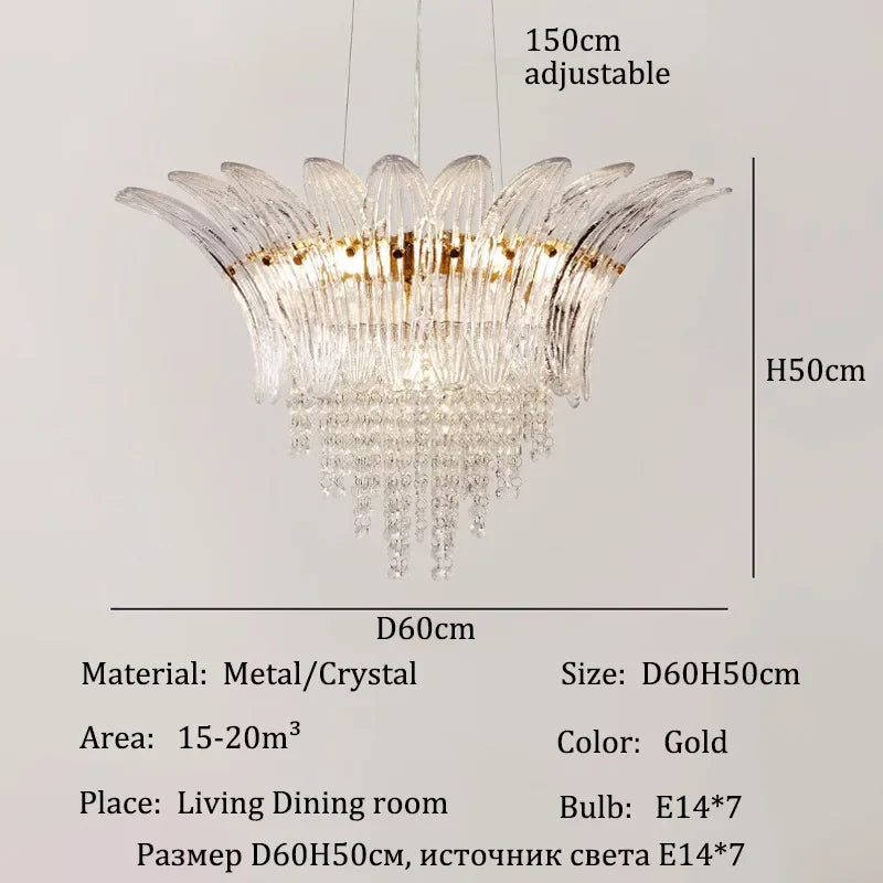 Afralia™ Crystal Chandelier Ceiling Light Fixture for Luxurious Living Rooms
