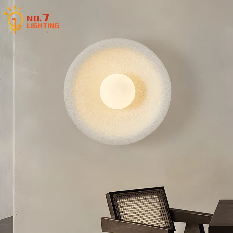 Afralia™ Wabi-Sabi Designer Wall Light LED Warm Atmosphere Resin Living Room Bedroom