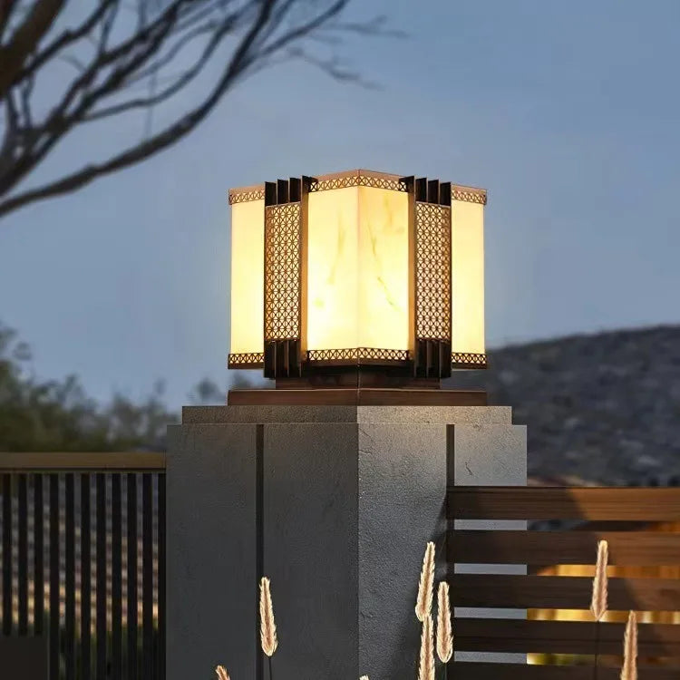 Afralia™ LED Outdoor Marble Street Lamp for Pillar Fence Lighting