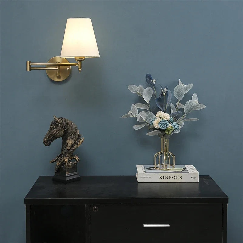 Afralia™ Adjustable LED Wall Lamp for Bedroom, Hotel, or Study - Rotating Long Arm Reading Light