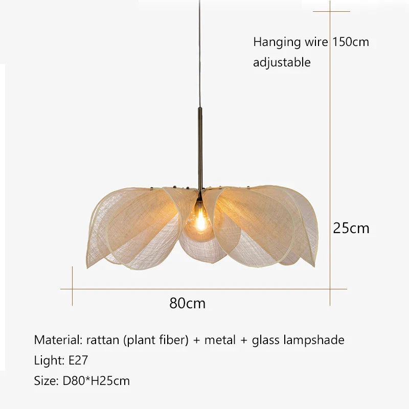 Afralia™ Nordic Wabi Sabi Fabric Chandelier Pendant Lamp for Home Decor Lighting