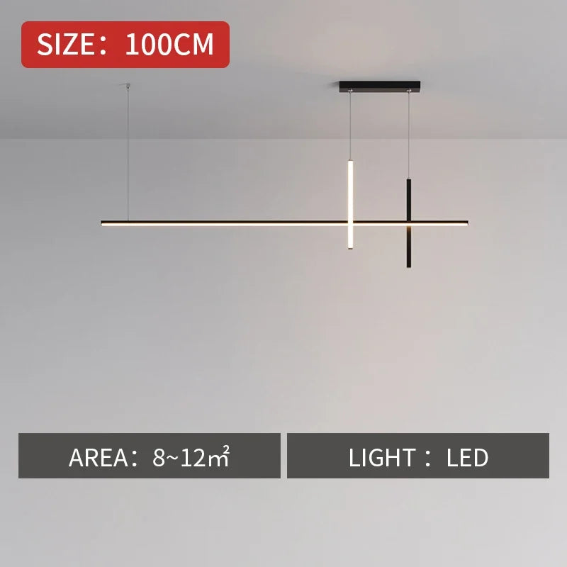 Afralia™ Modern Black LED Chandelier for Dining Room Kitchen Bar Pendant Lighting