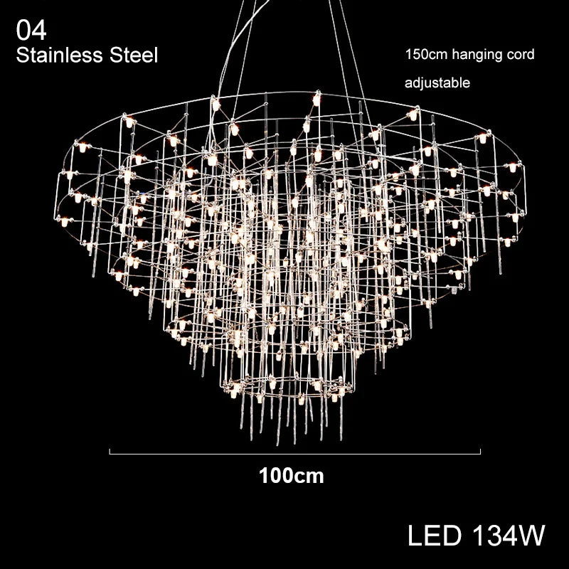 Afralia™ Stainless Steel Chandeliers: Modern Classic, Unique LED Dimmable Lamps for Living Room