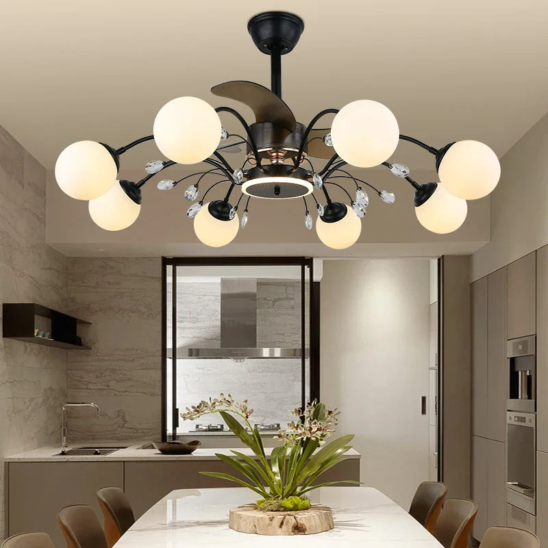 Afralia™ Branch LED Ceiling Fan Lights with Remote Control for Home, Bedroom, Dining Room