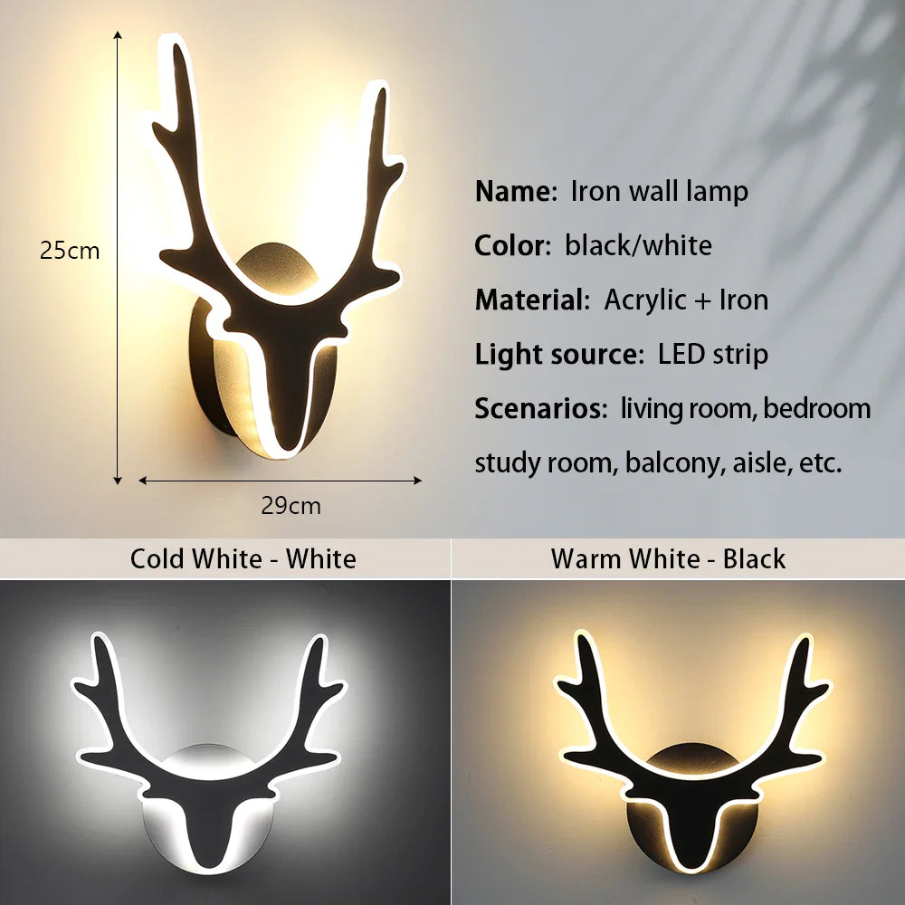 Nordic Antler LED Wall Sconce by Afralia™: Modern Indoor Bedroom & Bathroom Light