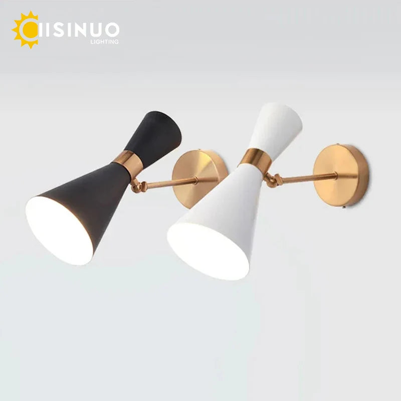 Afralia™ Minimalist Gold Black Bedside Wall Light for Nordic Home Living
