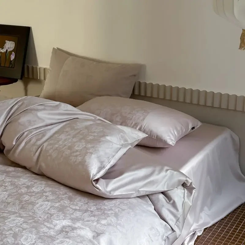 Afralia™ Chinese Style 100% Cotton Jacquard Duvet Cover Set - Luxury Queen Bedding