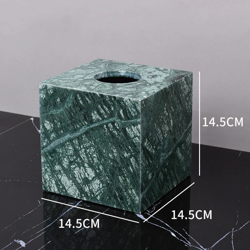 Afralia™ Marble Napkin Tissue Box Holder | Luxury Bathroom Accessories Set