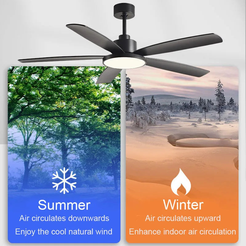 Afralia™ Nordic Large Ceiling Fan with LED Light, Retro Industrial Style for Home and Restaurant