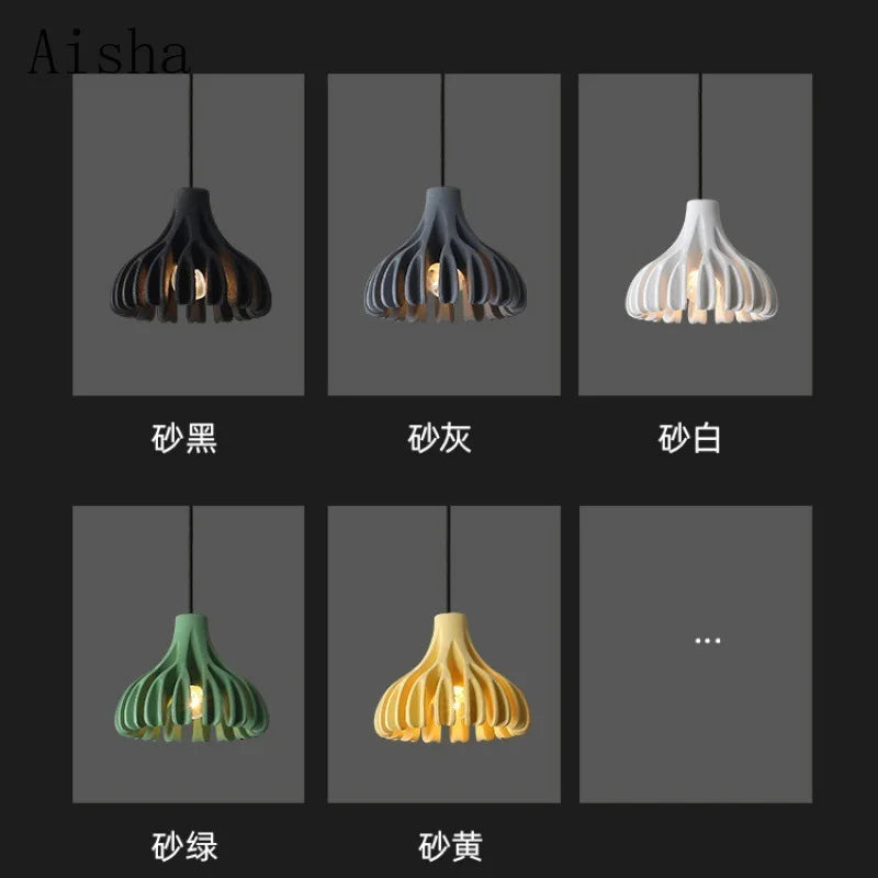 Afralia™ Nordic Coral Resin Pendant Light Chandelier E27 for Bedroom Living Room Decor