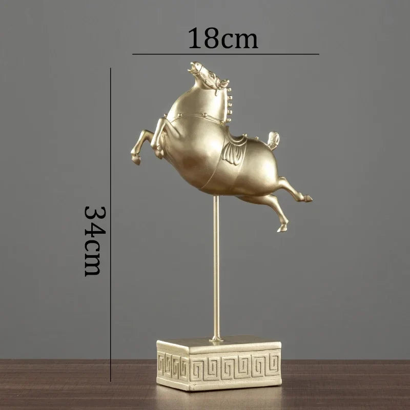 Afralia™ Terracotta Warrior Horse Sculpture Resin Knight Figurine Home Decor Gift