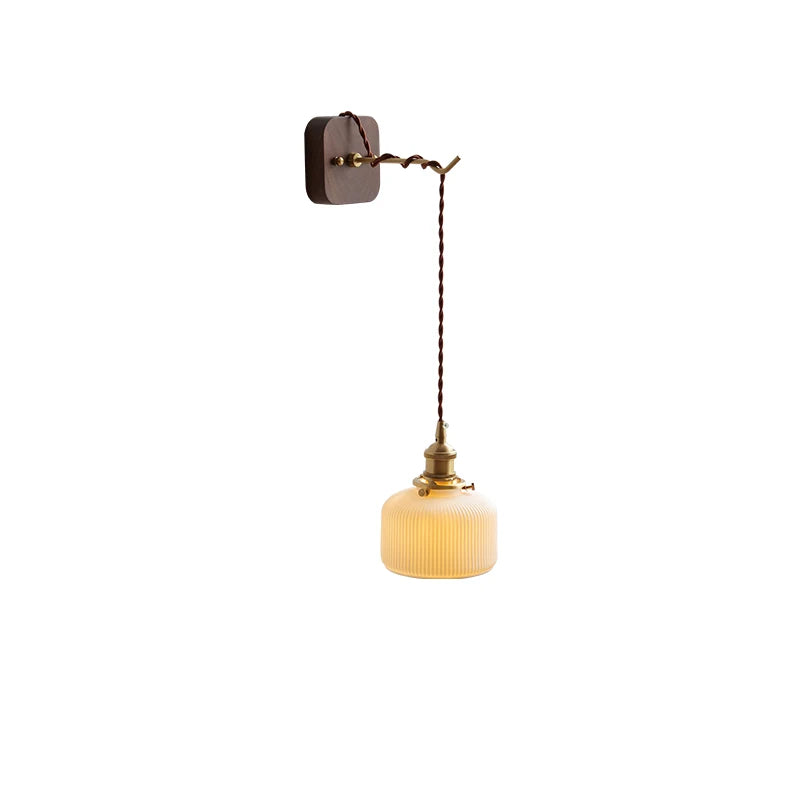 Afralia™ Ceramic Ball LED Wall Lights with Pull Chain Switch for Bedroom Bathroom