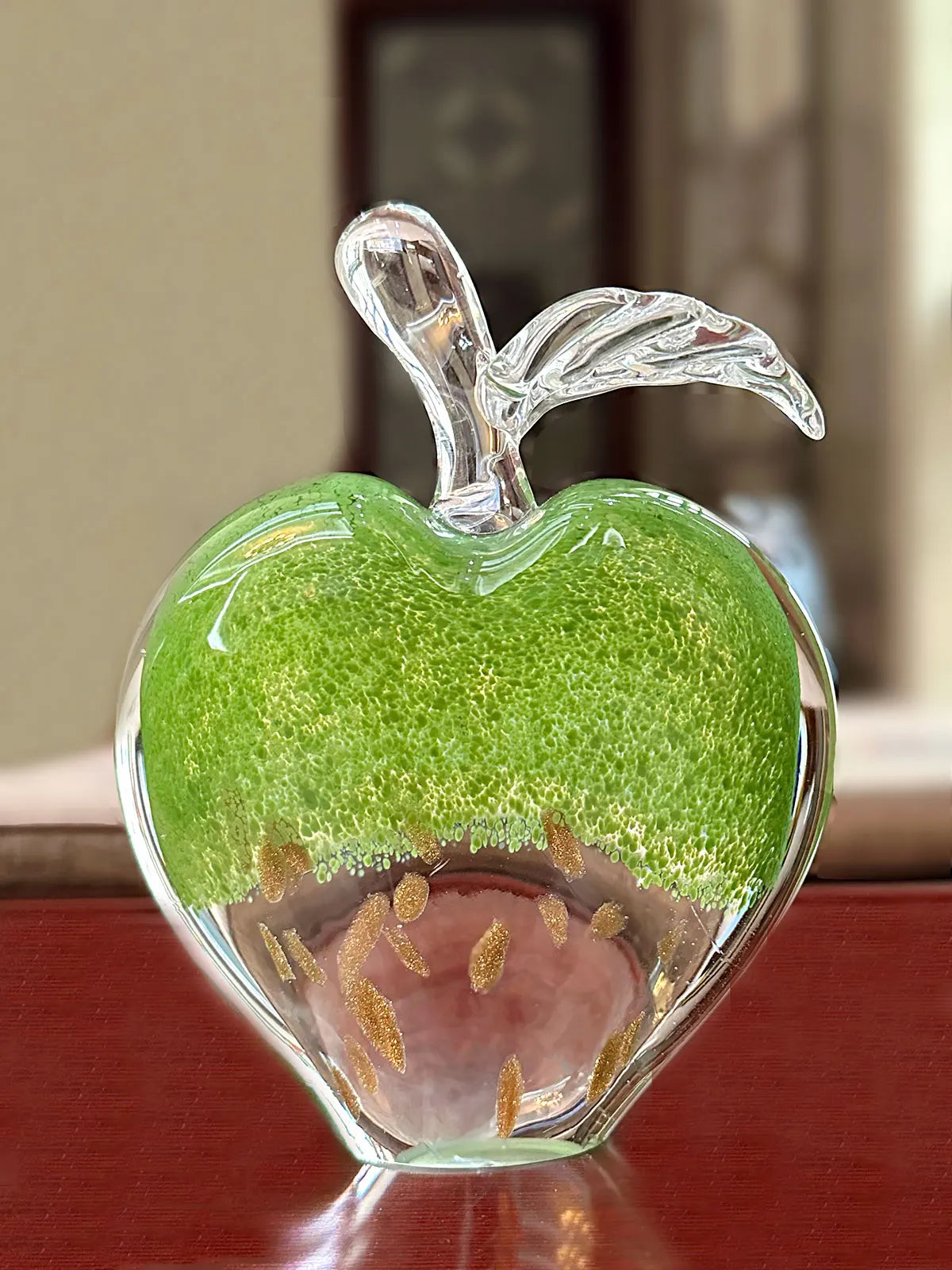 Afralia™ Crystal Glass Apple Paperweight: Modern Office Desktop Decor & Gift.