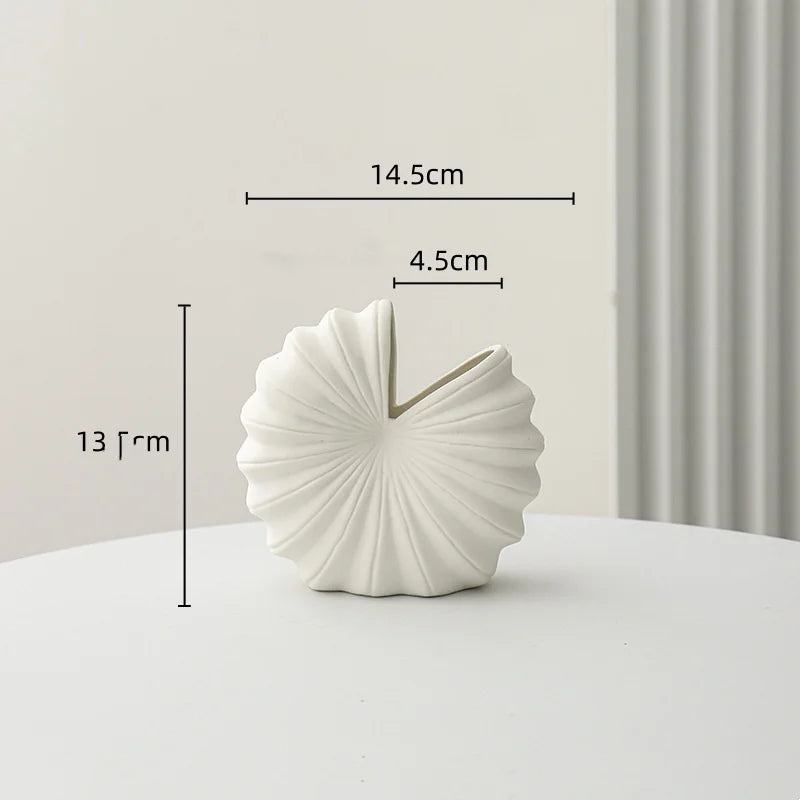 Afralia™ Shell Nautilus Snail Ceramic Vase Semicircle - Home Decor & Flower Arrangement