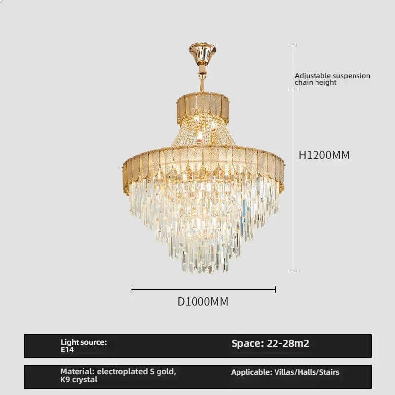 Afralia™ Crystal Chandelier: Luxurious Modern Living Room Villa Light Fixtures