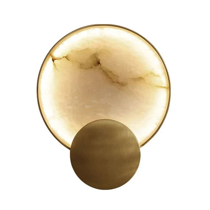 Afralia™ Marble Copper Wall Lamp: Modern High-Grade Indoor LED Lighting for Home Decor