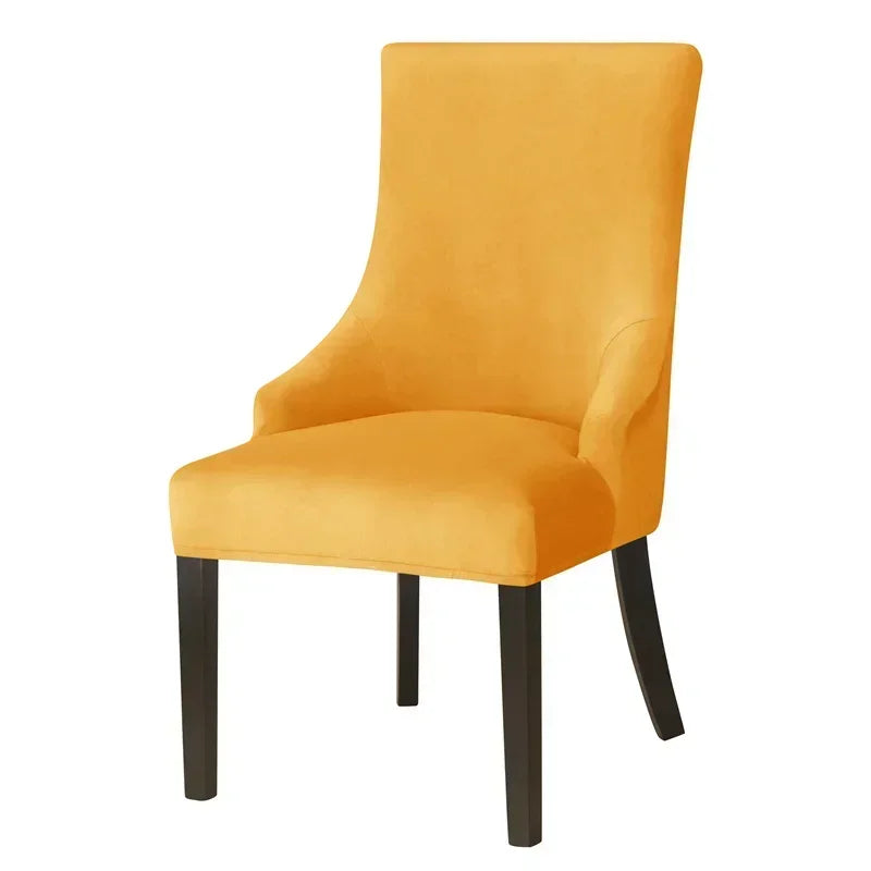 Afralia™ Velvet High Back Chair Cover: Stretch Spandex Slipcover for Elegant Home Decor