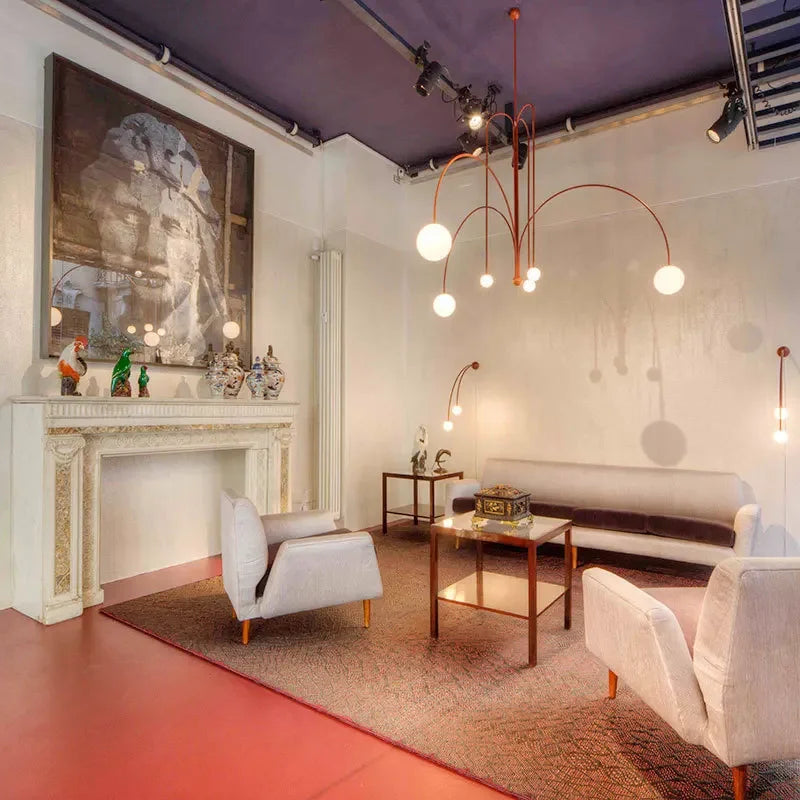 Afralia™ Glass Pendant Chandelier for Living Dining Room Suspension Lamp