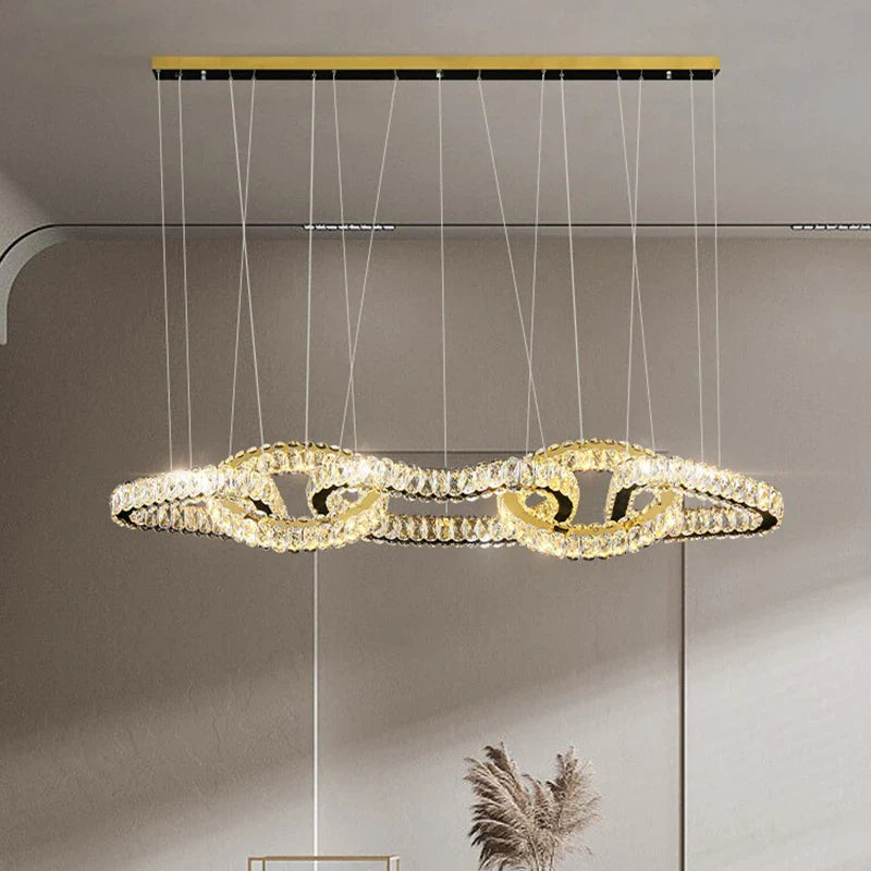 Afralia™ Crystal Chandelier: Luxury Living Room & Dining Room Pendant Light