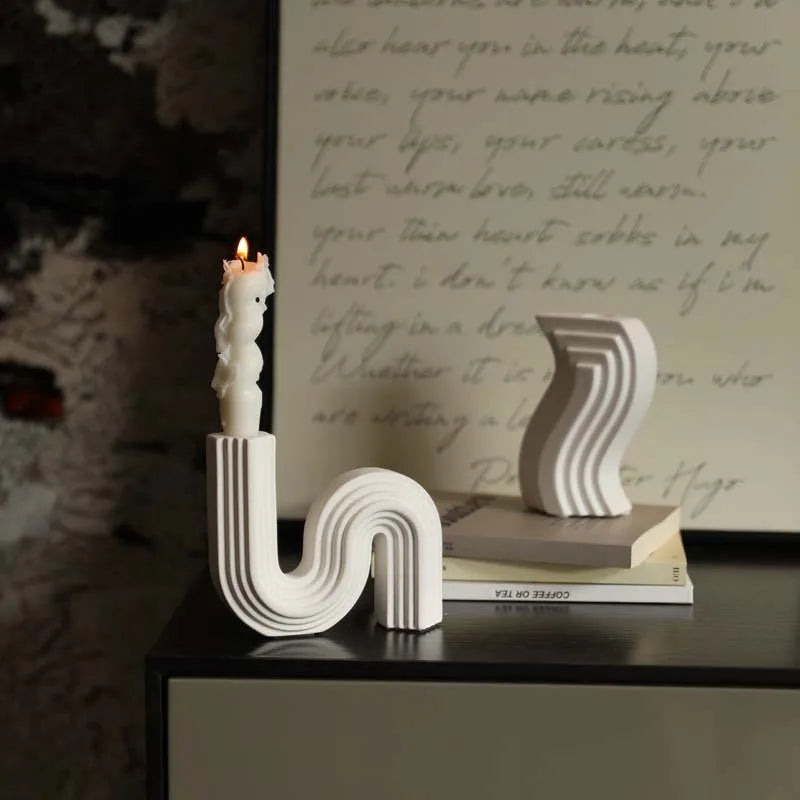 Afralia™ Nordic Ceramic Candlestick Holder Home Decor
