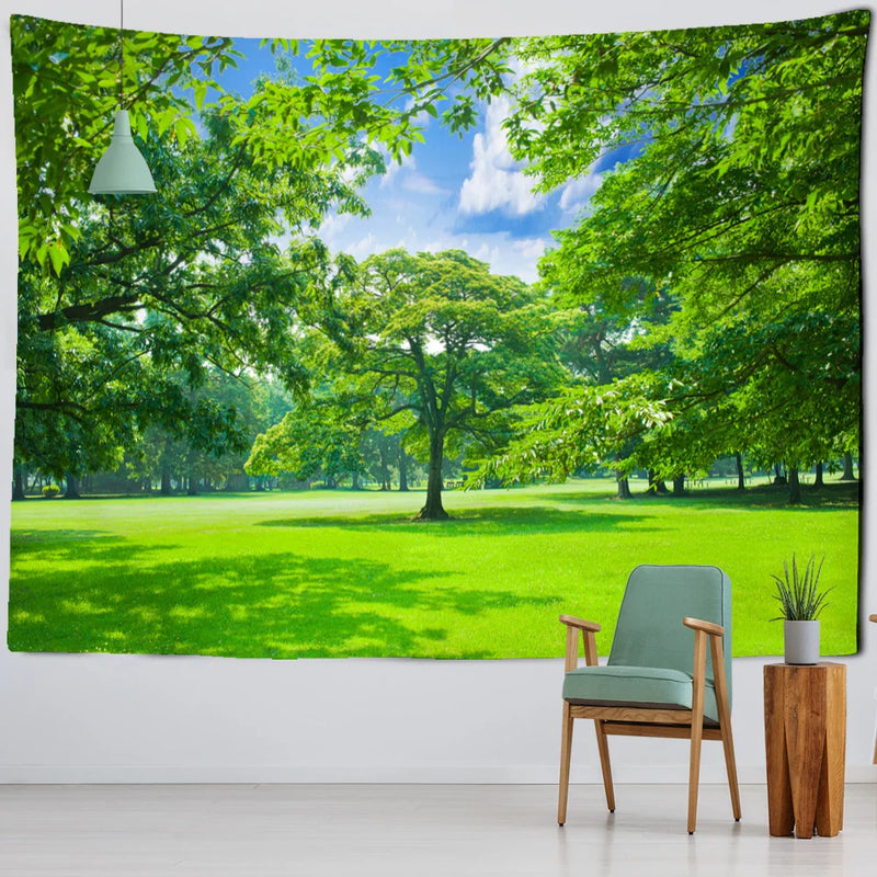 Afralia™ Tropical Forest Tapestry Wall Hanging - Boho Style Nature Scenery Home Decor