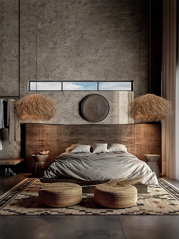 Afralia™ Rattan Pendant Lamp Chandelier for Restaurant Bar Home Decor, E27 Bulb