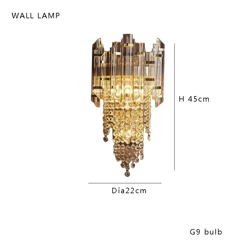 Afralia™ Crystal Bead Ceiling Pendant Lights - Retro Luxury Gold Home Decor Lighting