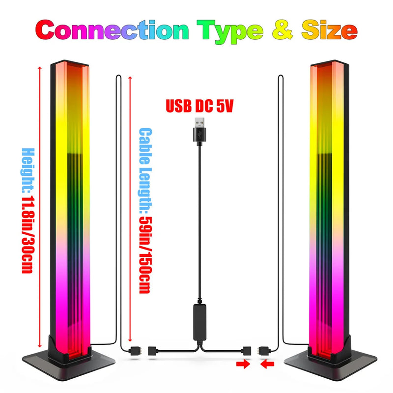 Afralia™ RGB LED Pair Table Lamp Remote Mood Lighting for Gaming and TV