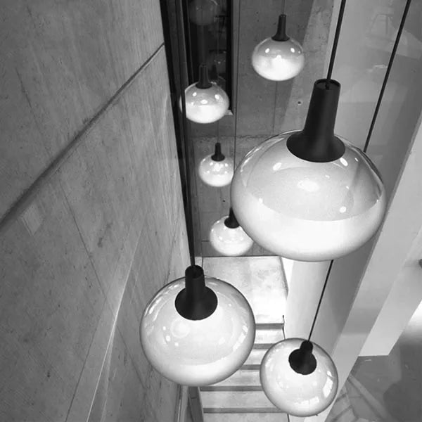 Afralia™ Matt Glass Dimmable LED Ceiling Chandelier for Dinning Room