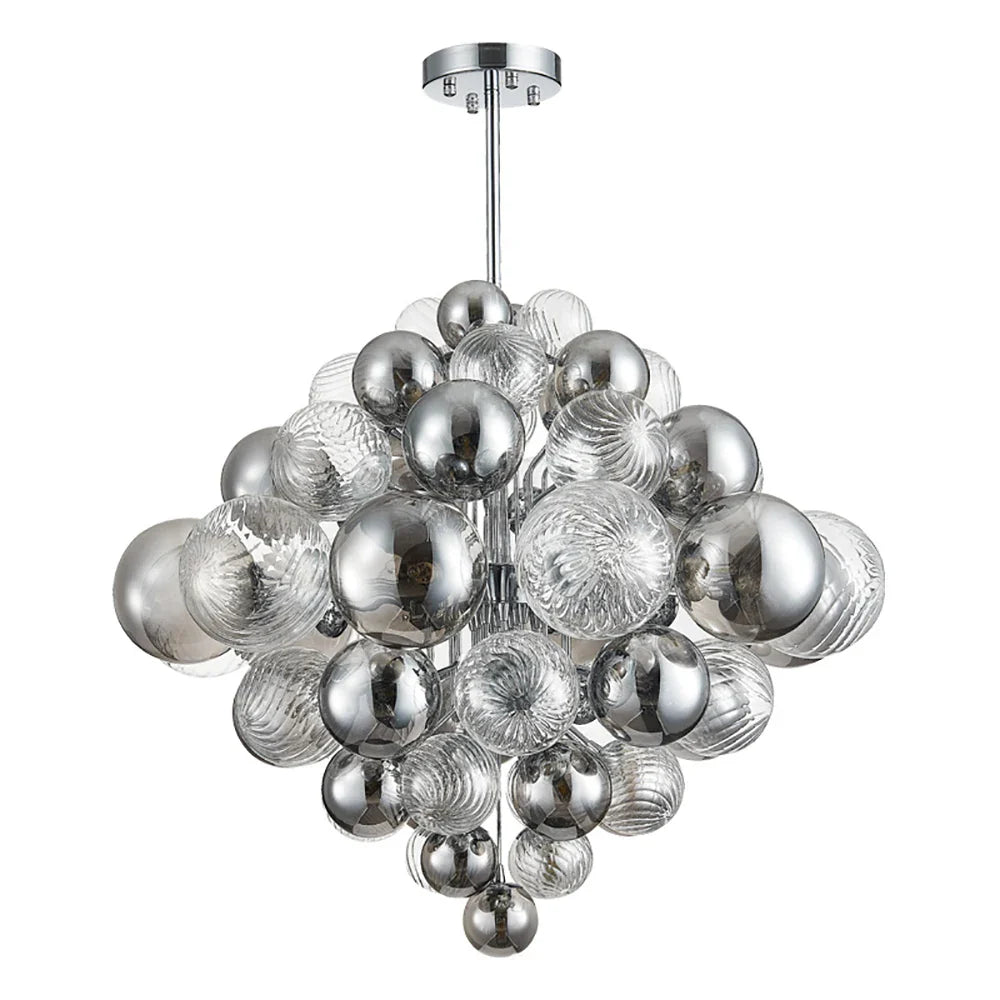 Afralia Glass Bubble Ceiling Chandelier LED Living Room Bedroom Decor Minimalist Hanging Lamp