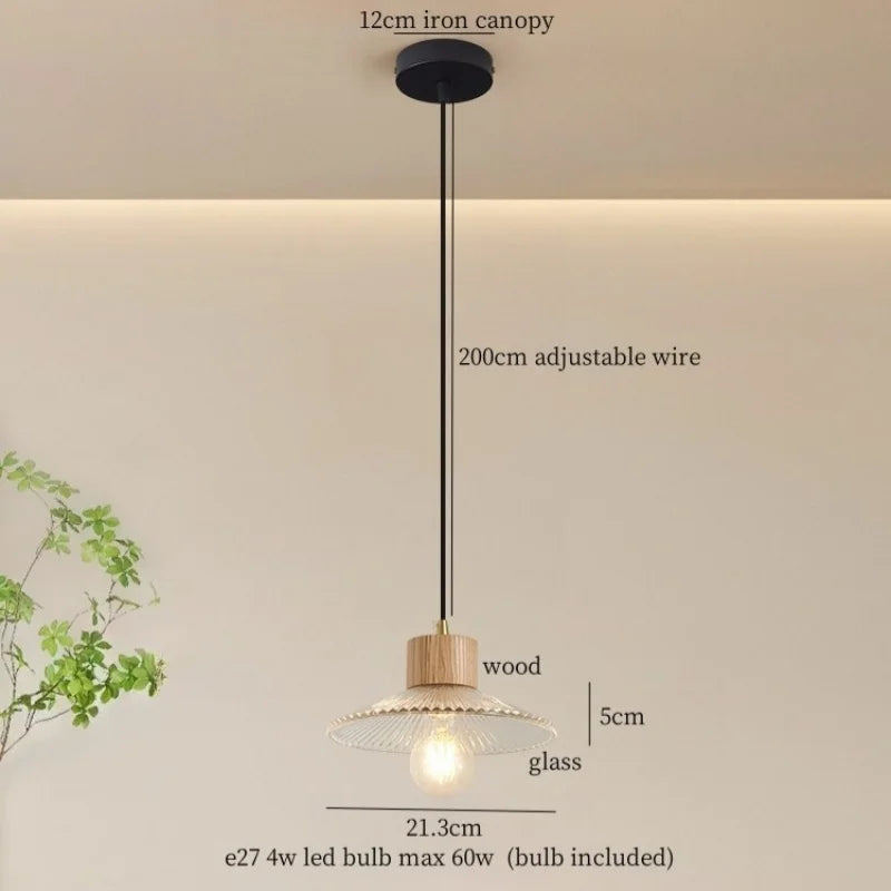 Afralia™ Vintage Amber Glass LED Pendant Lights for Bar Cafe Loft Living Dining Room