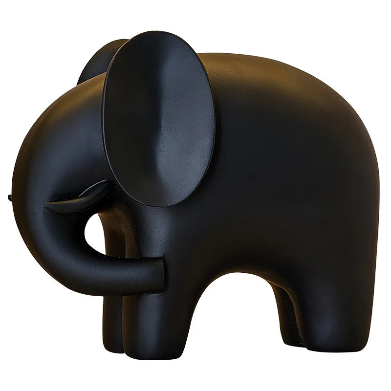 Afralia™ Elephant Resin Statue - Nordic Style Home Office Decor Sculpture