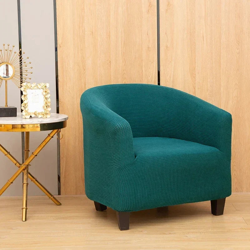 Afralia™ Plain Fleece Stretch Round Sofa Cover Slipcover