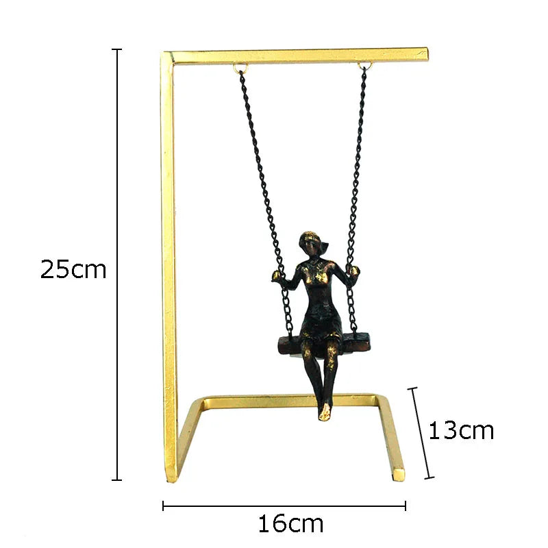 Afralia™ Swing Figures Resin Sculpture Modern Home Decor