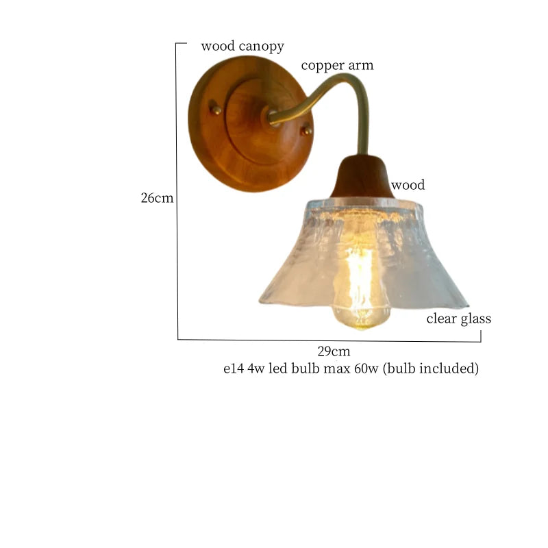 Afralia™ Butterfly Glass LED Wall Light with Copper Arm for Home Decor.