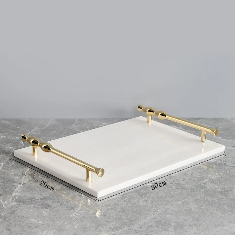 Afralia™ White Marble Gold Bathroom Set