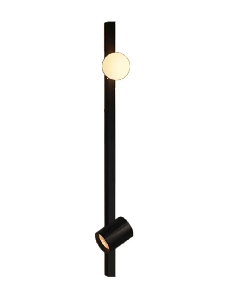 Afralia™ Long Strip Art Decorative Wall Lamp, Solid Wood, Black/White, Wall Mounted