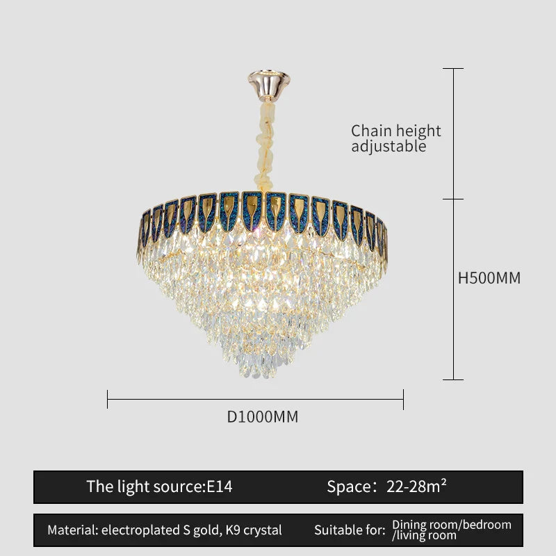 Afralia™ Crystal Chandelier LED Light Modern Luxury Designer for Main Living Room & Hotel