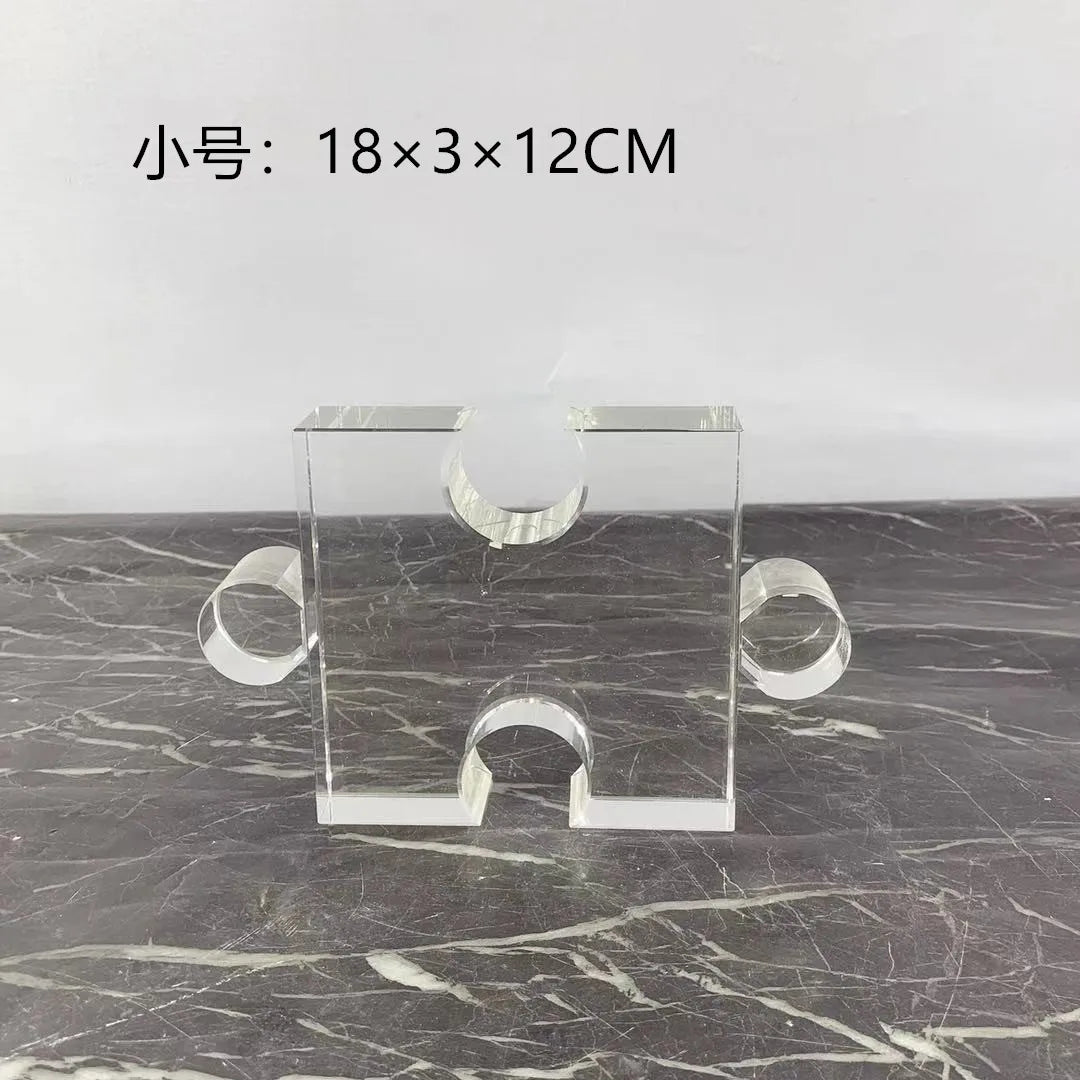 Afralia™ Crystal Geometric Puzzle Glass Sculpture Home Decor Figurine