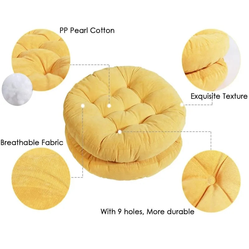 Afralia™ Premium Tufted Round Floor Chair Cushion for Yoga Meditation Living Room