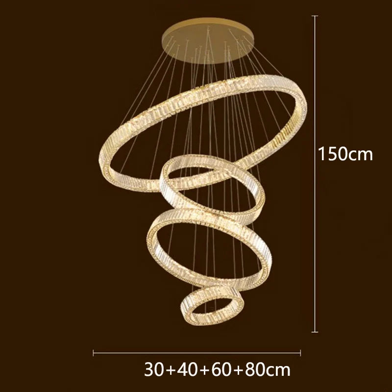 Afralia™ Crystal Chandelier: Luxury Living Room Pendant Light, Stair Lamp & Ceiling Lighting