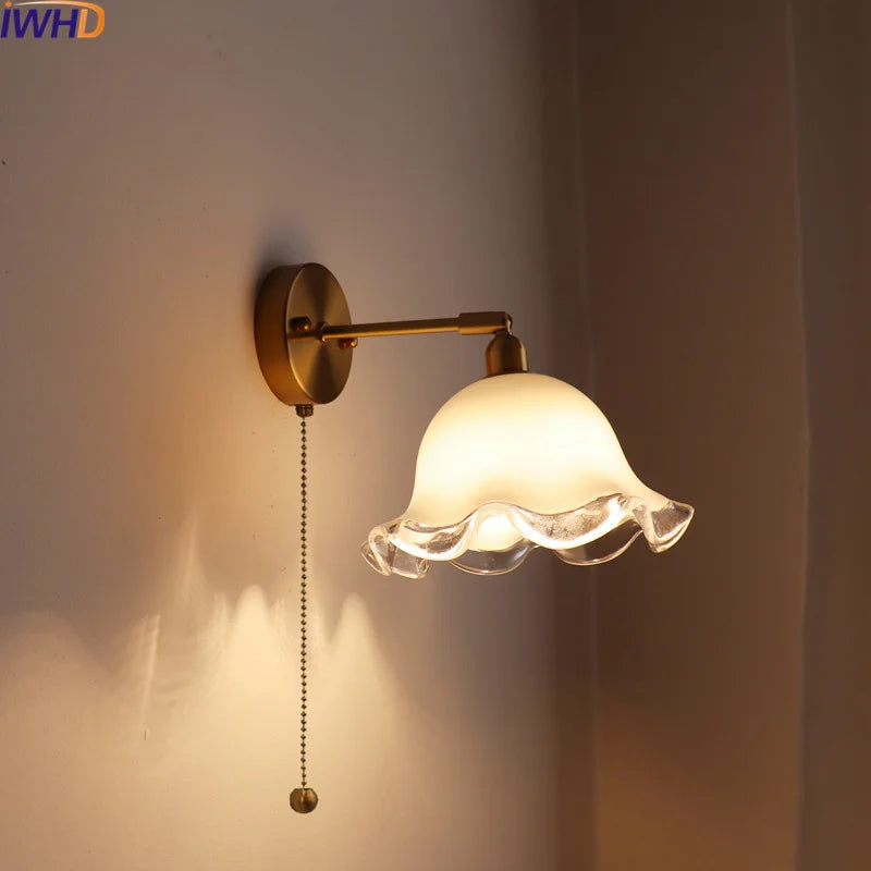 Afralia™ LED Copper Wall Light: Modern Nordic Interior Lamp for Bedroom, Bathroom, and Balcony