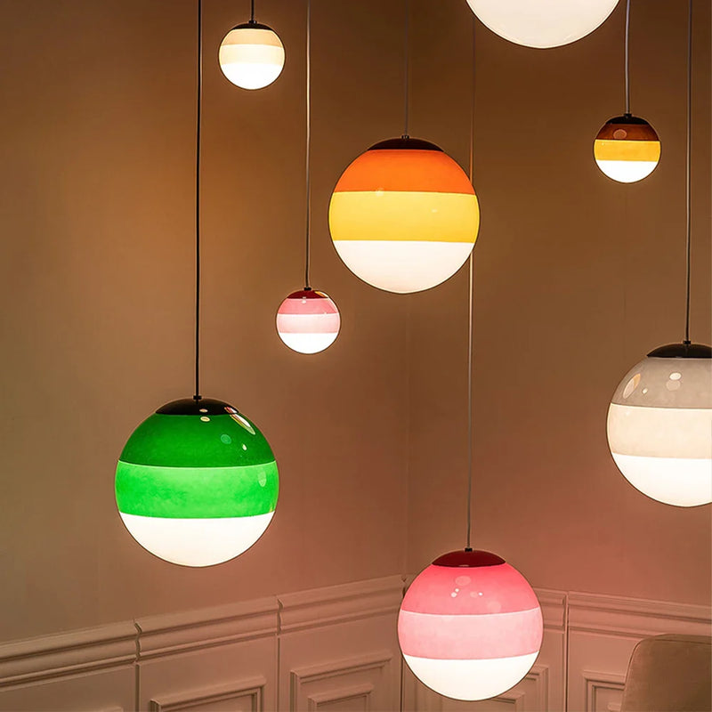 Afralia™ Modern Gradient Glass Ball LED Pendant Light - Creative Balloon Suspension